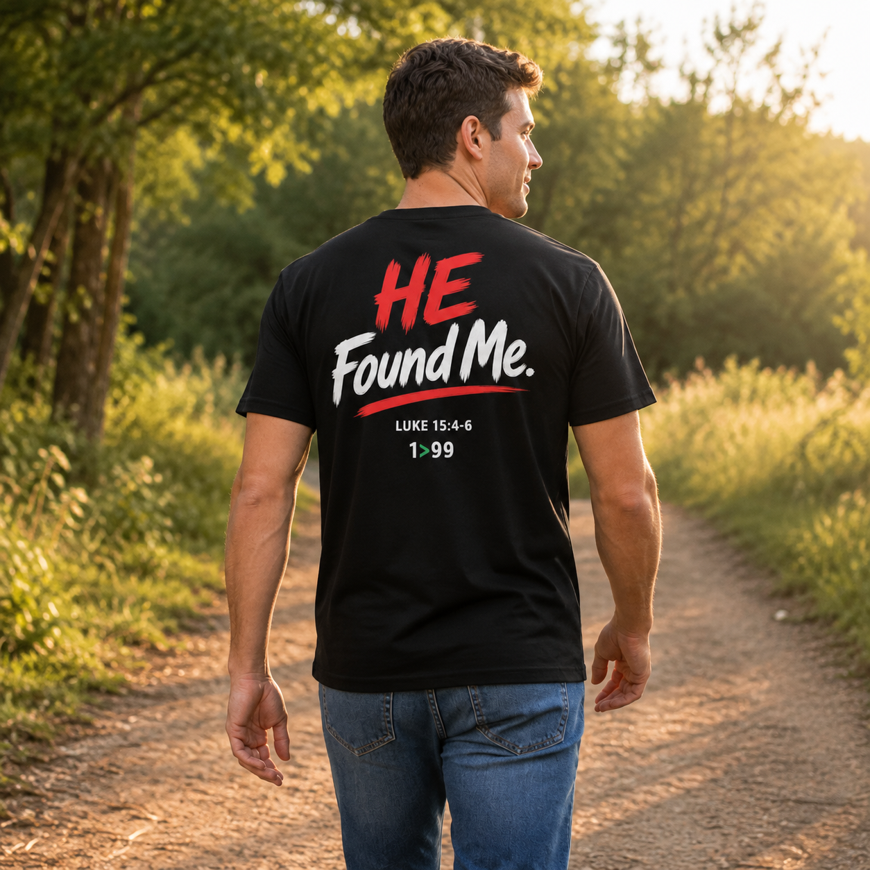 I Was the One / He Found Me Unisex Christian Tee – Luke 15:4–6 - Image 2