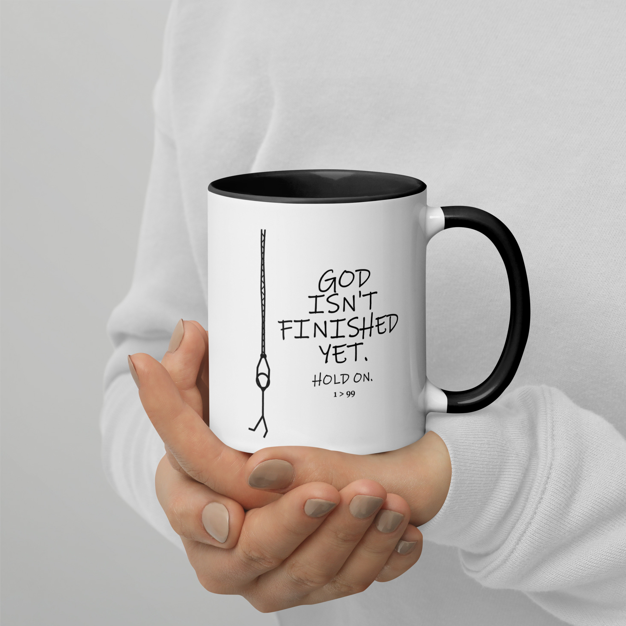 Hold On Accent Mug